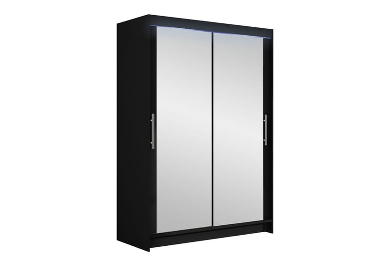 Biscayne Garderob m. Spegel 120x200 cm - Svart - Förvaring - Klädförvaring - Garderob & garderobssystem