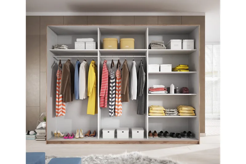 Bovera Garderob 61x221 cm - Teak/Svart - Förvaring - Klädförvaring - Garderob & garderobssystem