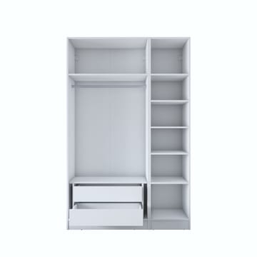 Bralen Garderob 135x210x57,5 cm - Vit - Förvaring - Klädförvaring - Garderob & garderobssystem - Klädskåp & fristående garderob
