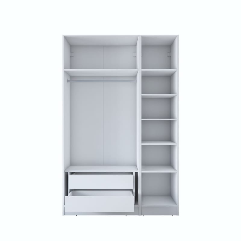 Bralen Garderob 135x210x57,5 cm - Vit - Förvaring - Klädförvaring - Garderob & garderobssystem - Klädskåp & fristående garderob