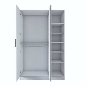 Bralen Garderob 135x210x57,5 cm - Vit - Förvaring - Klädförvaring - Garderob & garderobssystem - Klädskåp & fristående garderob