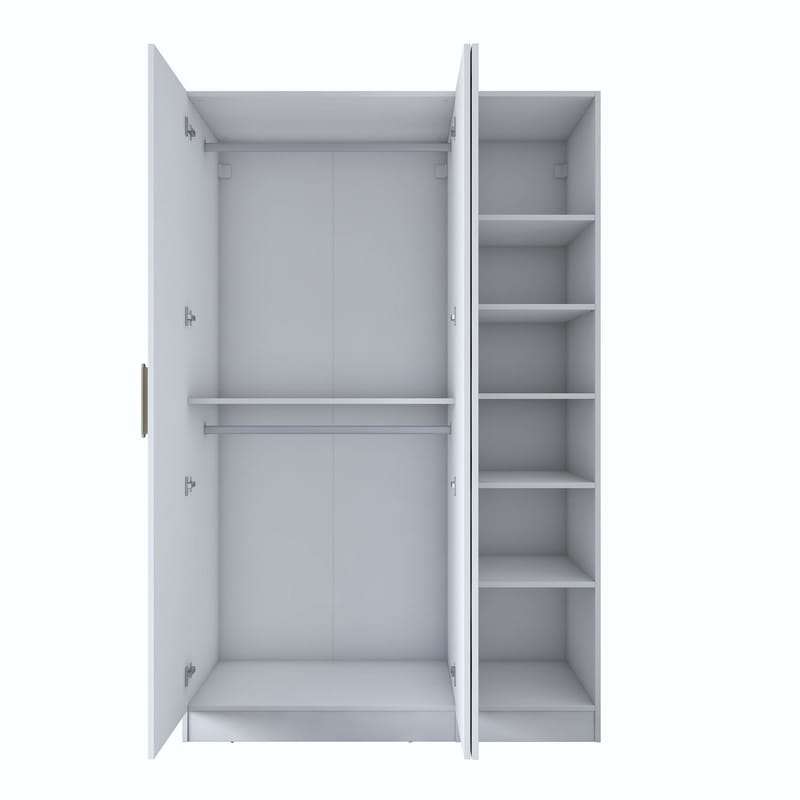 Bralen Garderob 135x210x57,5 cm - Vit - Förvaring - Klädförvaring - Garderob & garderobssystem - Klädskåp & fristående garderob