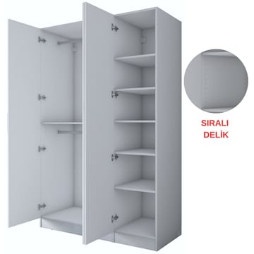 Bralen Garderob 135x210x57,5 cm - Vit - Förvaring - Klädförvaring - Garderob & garderobssystem - Klädskåp & fristående garderob