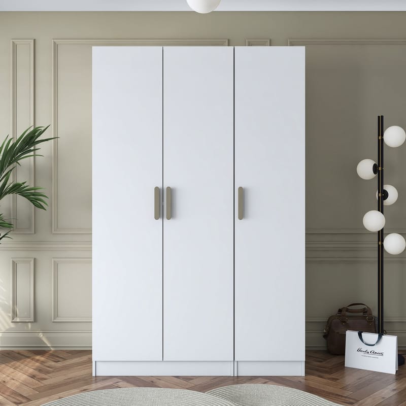 Bralen Garderob 135x210x57,5 cm - Vit - Förvaring - Klädförvaring - Garderob & garderobssystem - Klädskåp & fristående garderob
