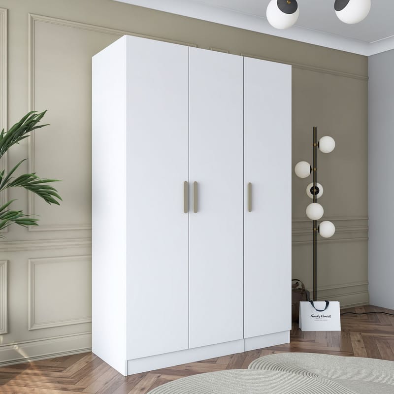 Bralen Garderob 135x210x57,5 cm - Vit - Förvaring - Klädförvaring - Garderob & garderobssystem - Klädskåp & frist ående garderob