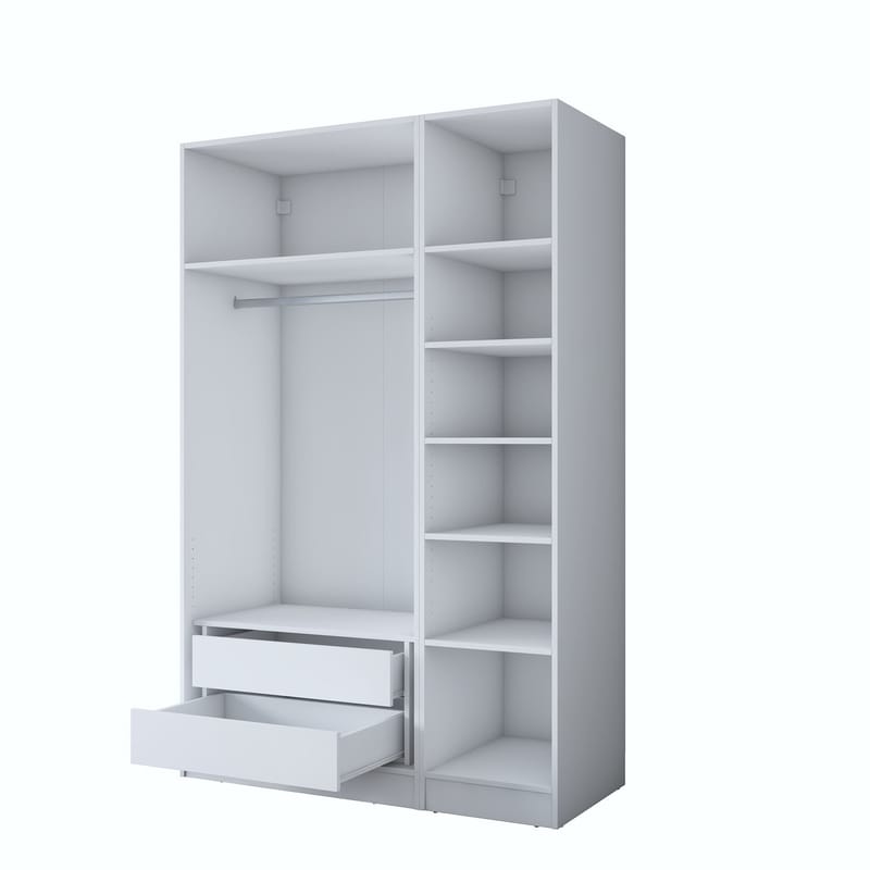 Bralen Garderob 135x210x57,5 cm - Vit - Förvaring - Klädförvaring - Garderob & garderobssystem - Klädskåp & fristående garderob