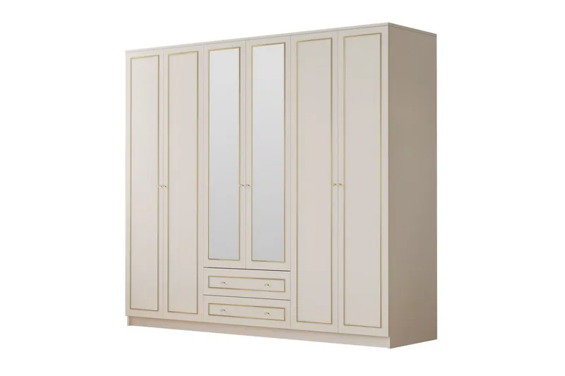 Branor Garderobsskåp 210x184 cm - Matt Vit - Förvaring - Klädförvaring - Garderob & garderobssystem - Klädskåp & fristående garderob