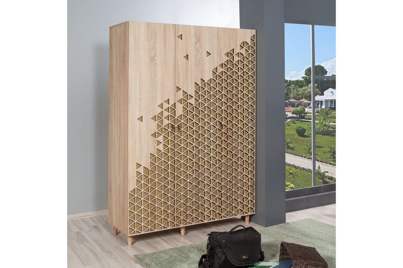 Brokind Garderob 135 cm - Brun - Förvaring - Klädförvaring - Garderob & garderobssystem