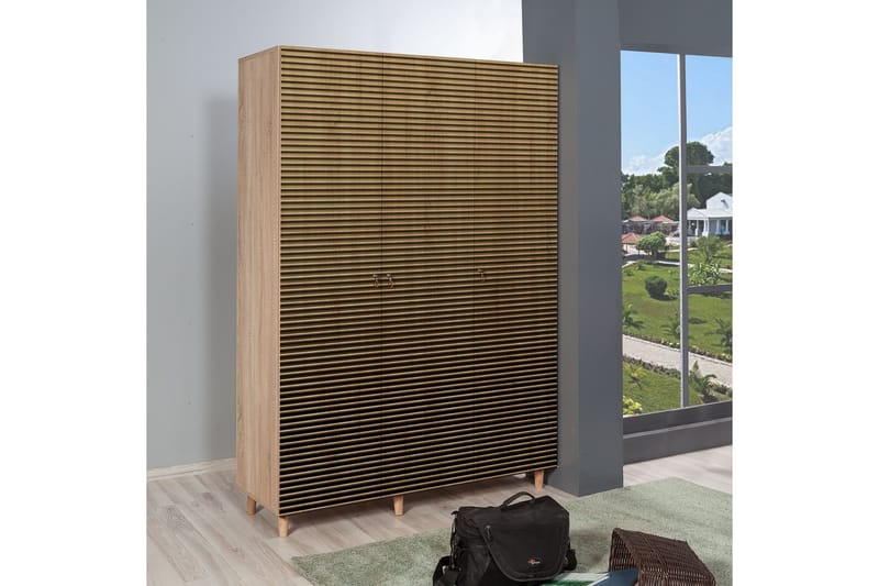Brokind Garderob 135 cm - Brun/Ek - Förvaring - Klädförvaring - Garderob & garderobssystem