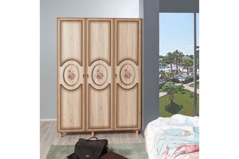 Brokind Garderob 135 cm - Brun/Ek - Förvaring - Klädförvaring - Garderob & garderobssystem