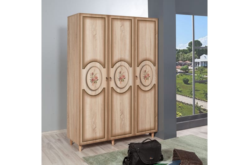 Brokind Garderob 135 cm - Brun/Ek - Förvaring - Klädförvaring - Garderob & garderobssystem