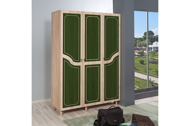 Brokind Garderob 135 cm - Brun/Grön - Förvaring - Klädförvaring - Garderob & garderobssystem