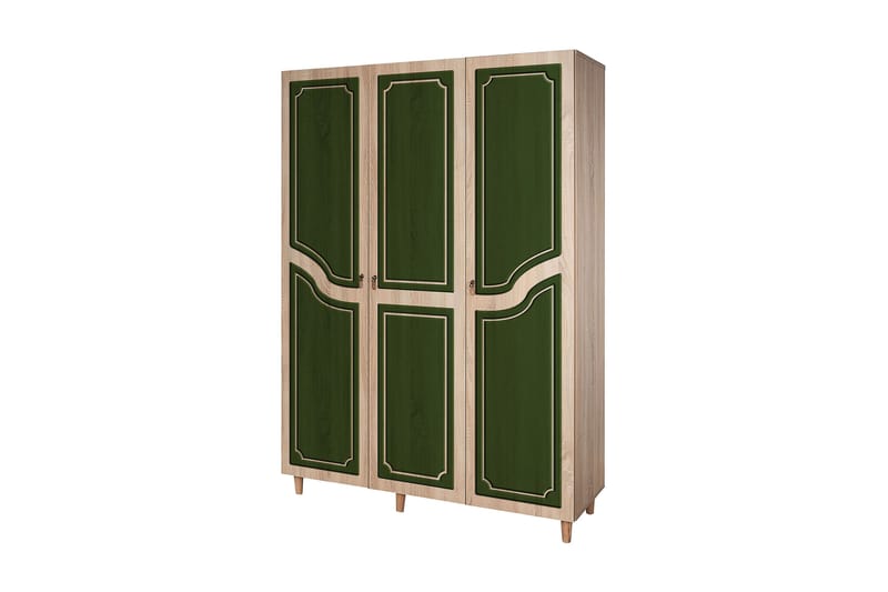 Brokind Garderob 135 cm - Brun/Grön - Förvaring - Klädförvaring - Garderob & garderobssystem