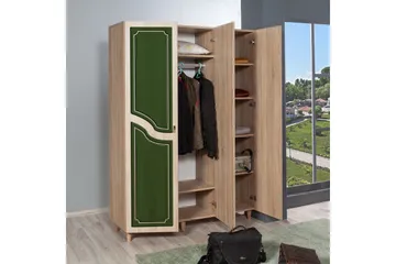 Brokind Garderob 135 cm - Brun/Grön - Förvaring - Klädförvaring - Garderob & garderobssystem