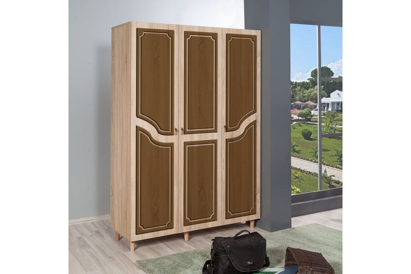 Brokind Garderob 135 cm - Brun/Orange - Förvaring - Klädförvaring - Garderob & garderobssystem