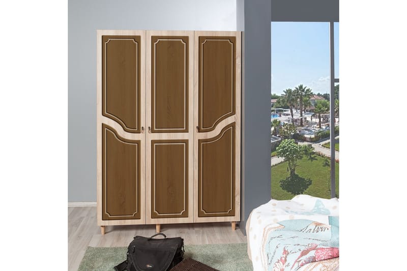 Brokind Garderob 135 cm - Brun/Orange - Förvaring - Klädförvaring - Garderob & garderobssystem