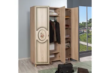 Brokind Garderob 135 cm i Trä - Beige - Förvaring - Klädförvaring - Garderob & garderobssystem