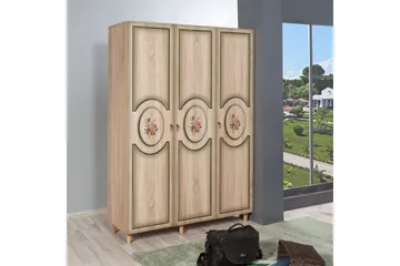 Brokind Garderob 135 cm i Trä - Beige - Förvaring - Klädförvaring - Garderob & garderobssystem