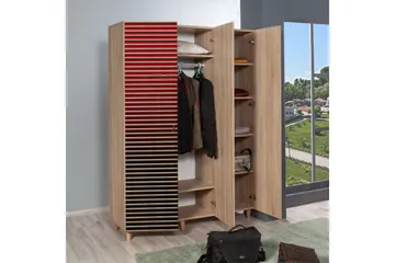 Brokind Garderob 135 cm i Trä - Röd - Förvaring - Klädförvaring - Garderob & garderobssystem