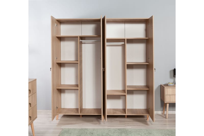 Brokind Garderob 180 cm - Brun - Förvaring - Klädförvaring - Garderob & garderobssystem