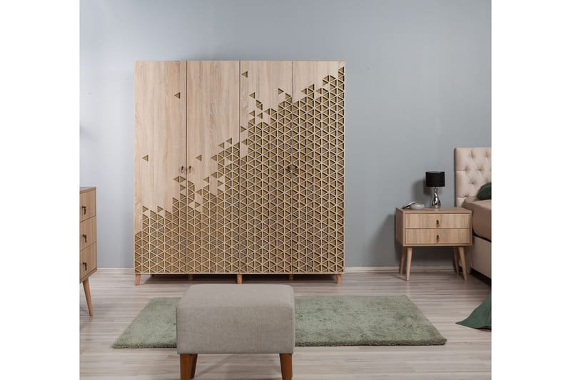 Brokind Garderob 180 cm - Brun/Ek - Förvaring - Klädförvaring - Garderob & garderobssystem