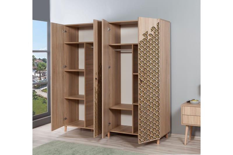 Brokind Garderob 180 cm - Brun/Ek - Förvaring - Klädförvaring - Garderob & garderobssystem