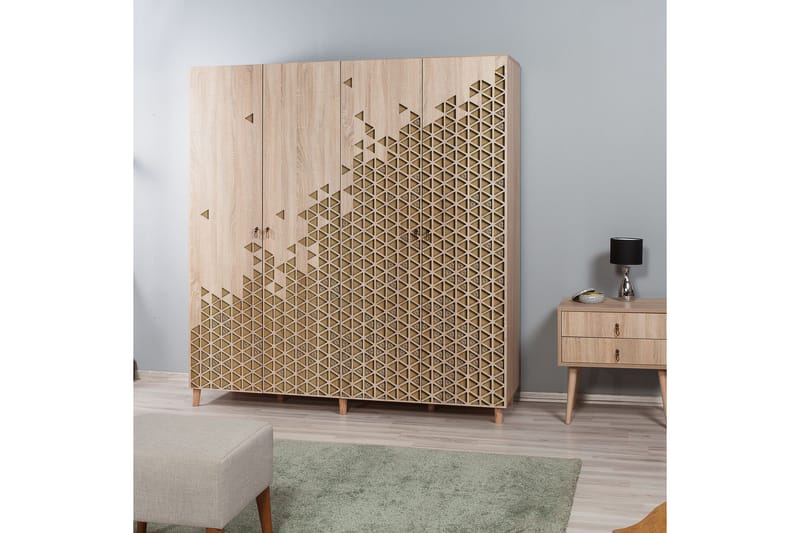 Brokind Garderob 180 cm - Brun/Ek - Förvaring - Klädförvaring - Garderob & garderobssystem