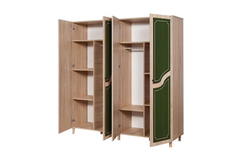 Brokind Garderob 180 cm - Brun/Grön - Förvaring - Klädförvaring - Garderob & garderobssystem
