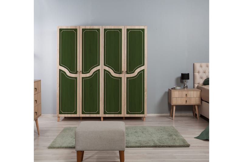 Brokind Garderob 180 cm - Brun/Grön - Förvaring - Klädförvaring - Garderob & garderobssystem