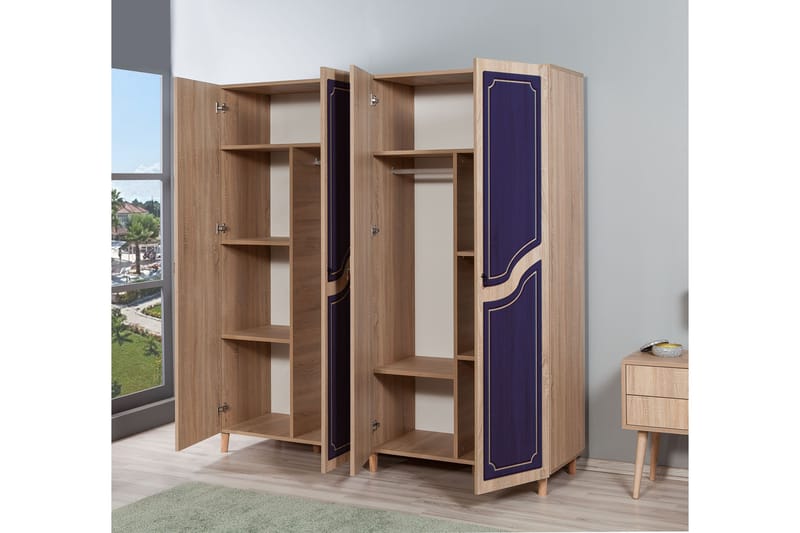 Brokind Garderob 180 cm - Brun/Lila - Förvaring - Klädförvaring - Garderob & garderobssystem