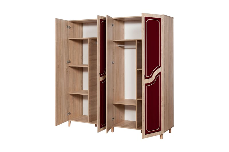Brokind Garderob 180 cm - Brun/Röd - Förvaring - Klädförvaring - Garderob & garderobssystem