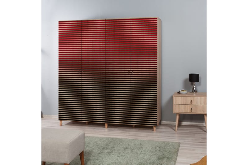 Brokind Garderob 180 cm - Brun/Röd - Förvaring - Klädförvaring - Garderob & garderobssystem