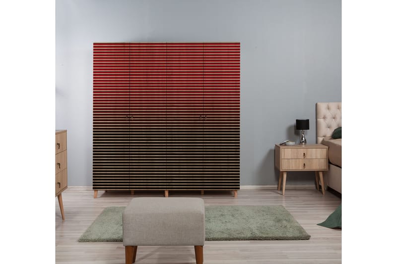 Brokind Garderob 180 cm - Brun/Röd - Förvaring - Klädförvaring - Garderob & garderobssystem