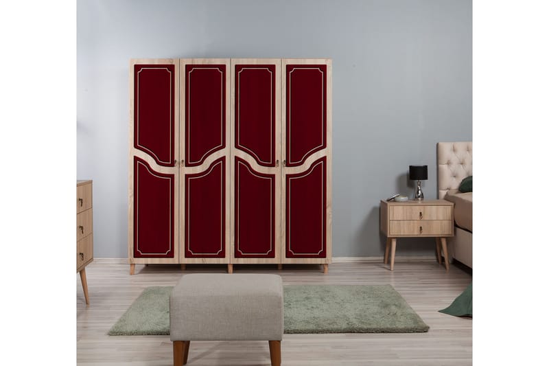 Brokind Garderob 180 cm - Brun/Röd - Förvaring - Klädförvaring - Garderob & garderobssystem