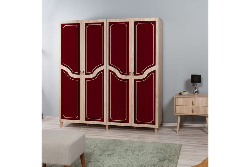 Brokind Garderob 180 cm - Brun/Röd - Förvaring - Klädförvaring - Garderob & garderobssystem