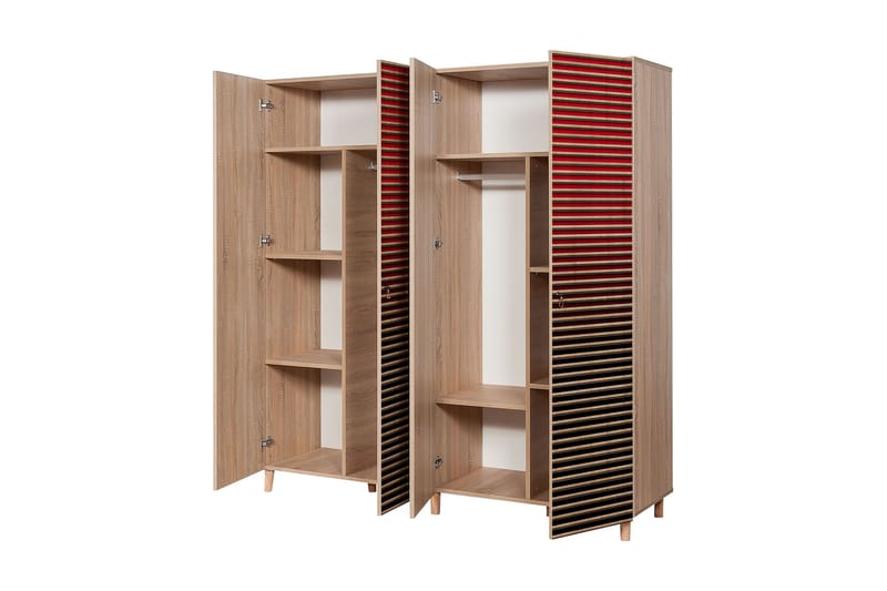 Brokind Garderob 180 cm - Brun/Röd - Förvaring - Klädförvaring - Garderob & garderobssystem