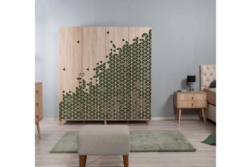 Brokind Garderob 180 cm - Brun/Svart/Ek - Förvaring - Klädförvaring - Garderob & garderobssystem