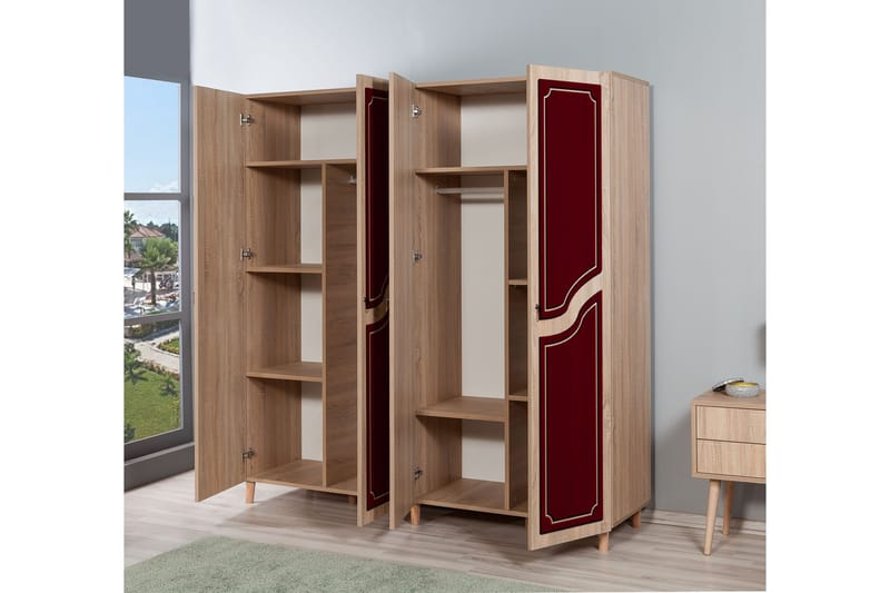 Brokind Garderob 180 cm i Trä - Beige - Förvaring - Klädförvaring - Garderob & garderobssystem