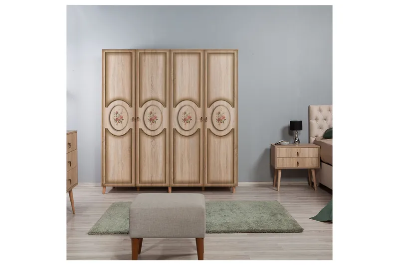 Brokind Garderob 180 cm i Trä - Beige - Förvaring - Klädförvaring - Garderob & garderobssystem