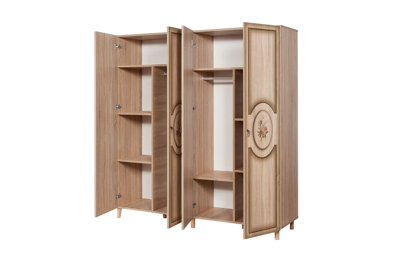 Brokind Garderob 180 cm i Trä - Beige - Förvaring - Klädförvaring - Garderob & garderobssystem