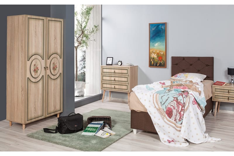 Brokind Garderob 90 cm - Brun - Förvaring - Klädförvaring - Garderob & garderobssystem