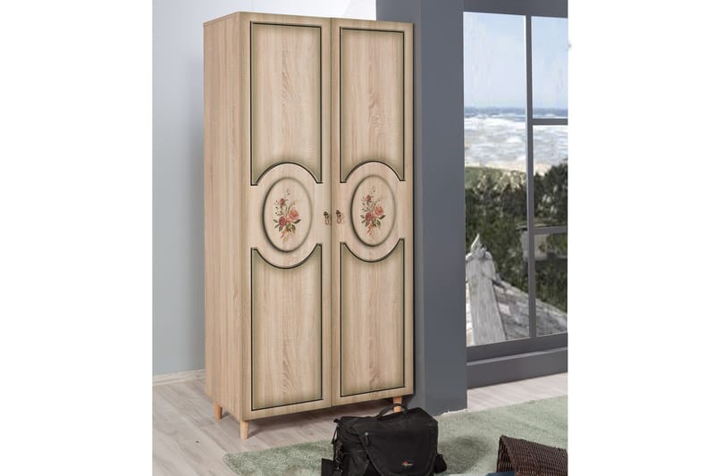 Brokind Garderob 90 cm - Brun - Förvaring - Klädförvaring - Garderob & garderobssystem