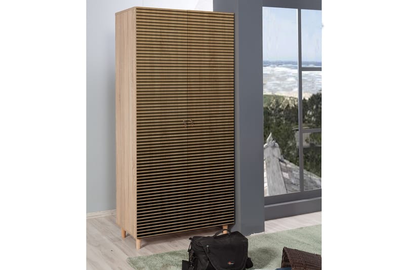 Brokind Garderob 90 cm - Brun - Förvaring - Klädförvaring - Garderob & garderobssystem