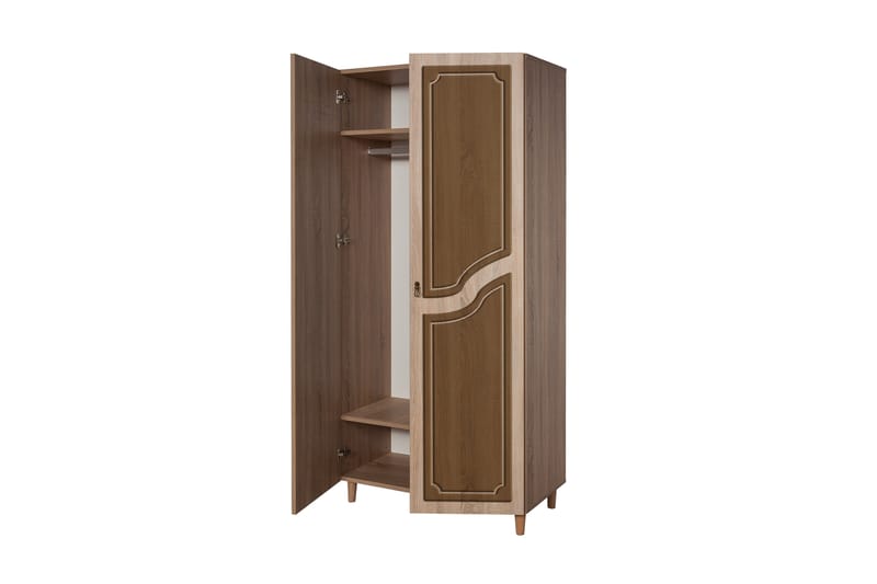 Brokind Garderob 90 cm - Brun - Förvaring - Klädförvaring - Garderob & garderobssystem