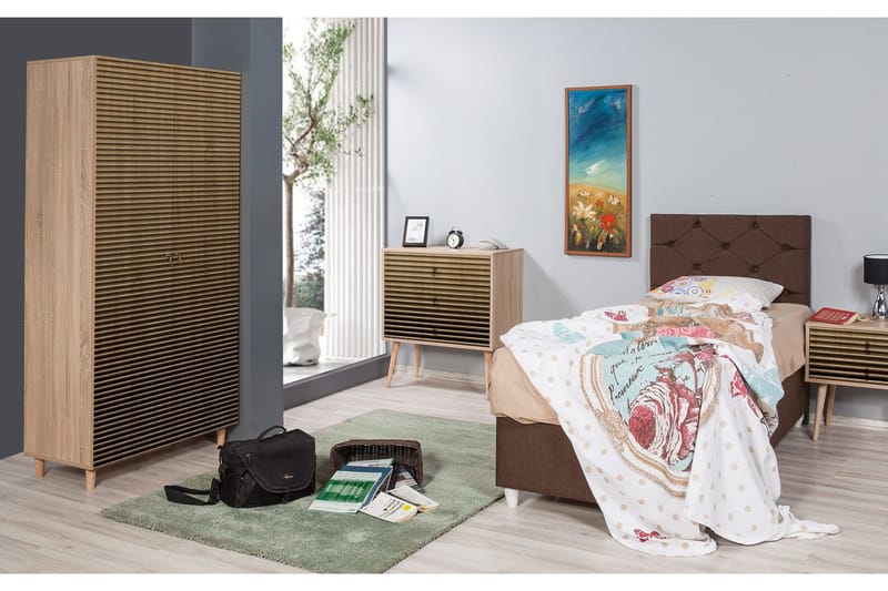 Brokind Garderob 90 cm - Brun - Förvaring - Klädförvaring - Garderob & garderobssystem