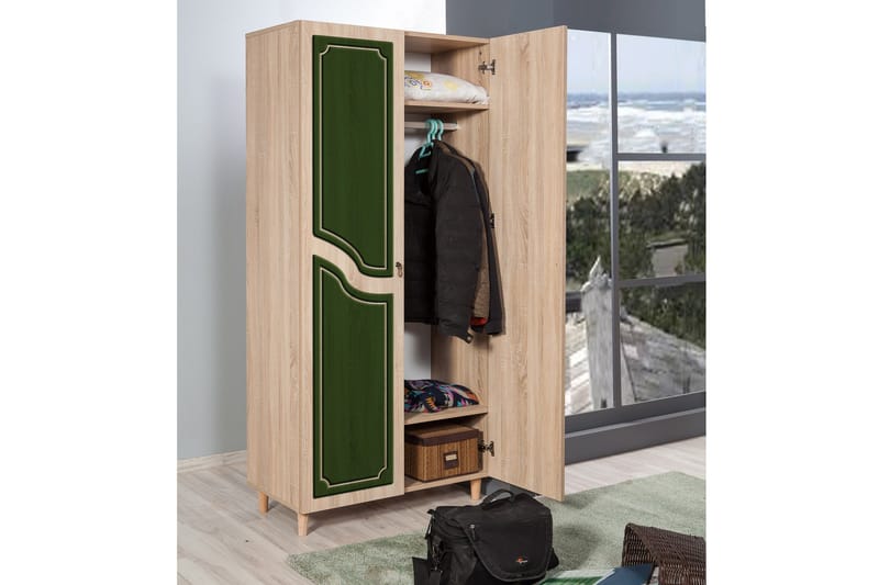 Brokind Garderob 90 cm - Brun - Förvaring - Klädförvaring - Garderob & garderobssystem