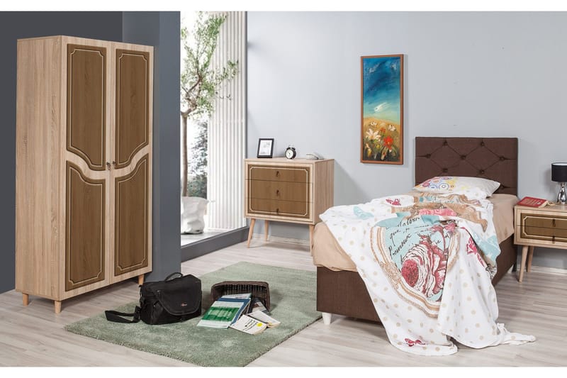 Brokind Garderob 90 cm - Brun - Förvaring - Klädförvaring - Garderob & garderobssystem