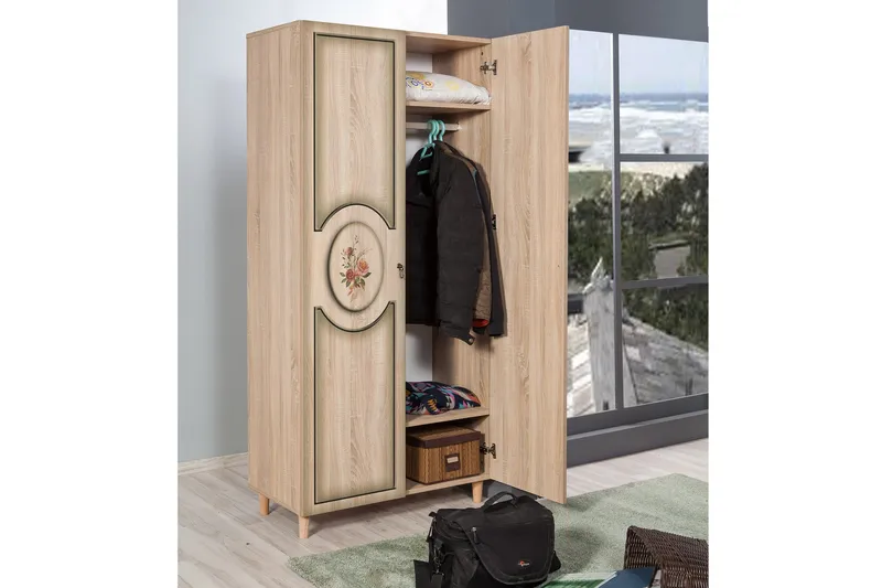 Brokind Garderob 90 cm - Brun - Förvaring - Klädförvaring - Garderob & garderobssystem
