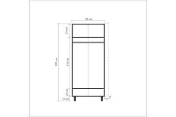 Brokind Garderob 90 cm - Brun - Förvaring - Klädförvaring - Garderob & garderobssystem