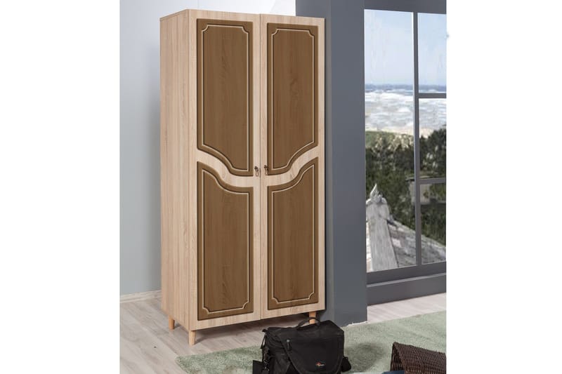 Brokind Garderob 90 cm - Brun - Förvaring - Klädförvaring - Garderob & garderobssystem